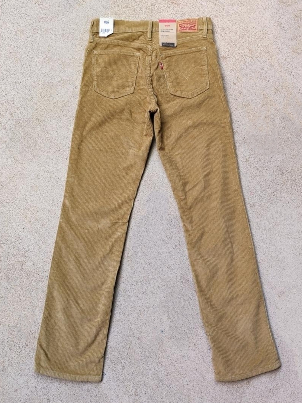Women's 27x30 Levi's 314 Shaping Straight Leg Corduroy Jeans Golden Brown